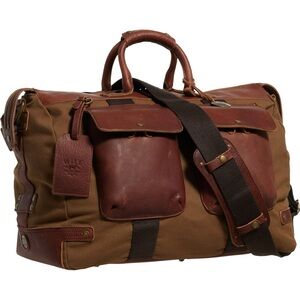 Will Leather Goods Brown and Tan Duffel Bag